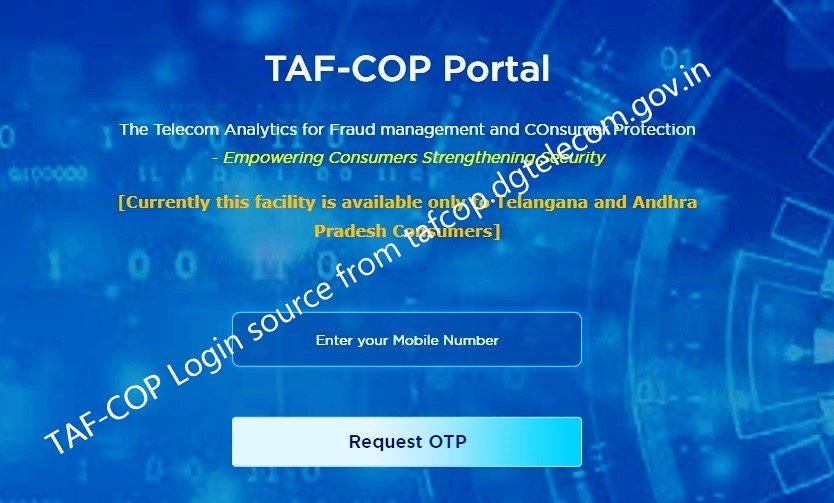 taf cop login portal source from tafcop.dgtelecom.gov.in
