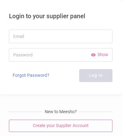 Meesho Supplier login and registration source from supplier.meesho.com portal