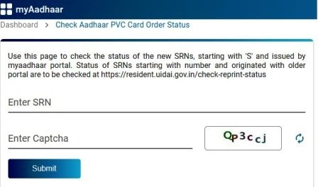Order Aadhaar PVC Card status